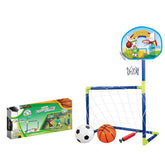 2 In 1 Soccer Goal Set With Basketball Hoop Kit For Kids